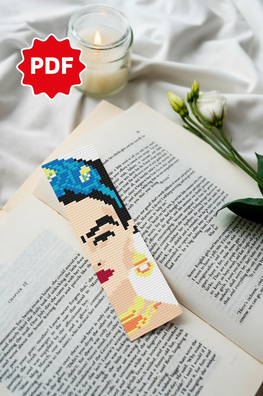 Frida Kahlo Bookmark Cross Stitch Pattern