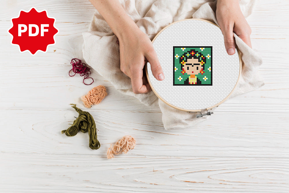 Small Cross Stitch Pattern, Frida Cross Stitch