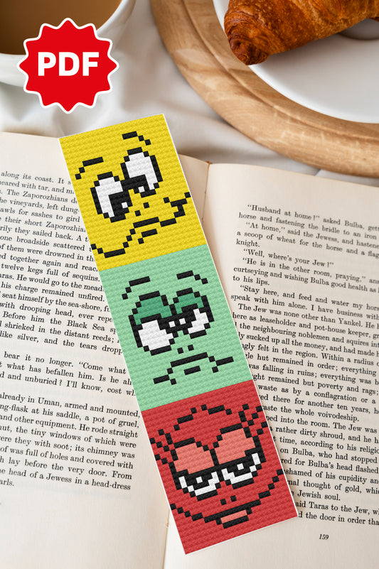 Funny Faces Bookmark Cross Stitch Pattern