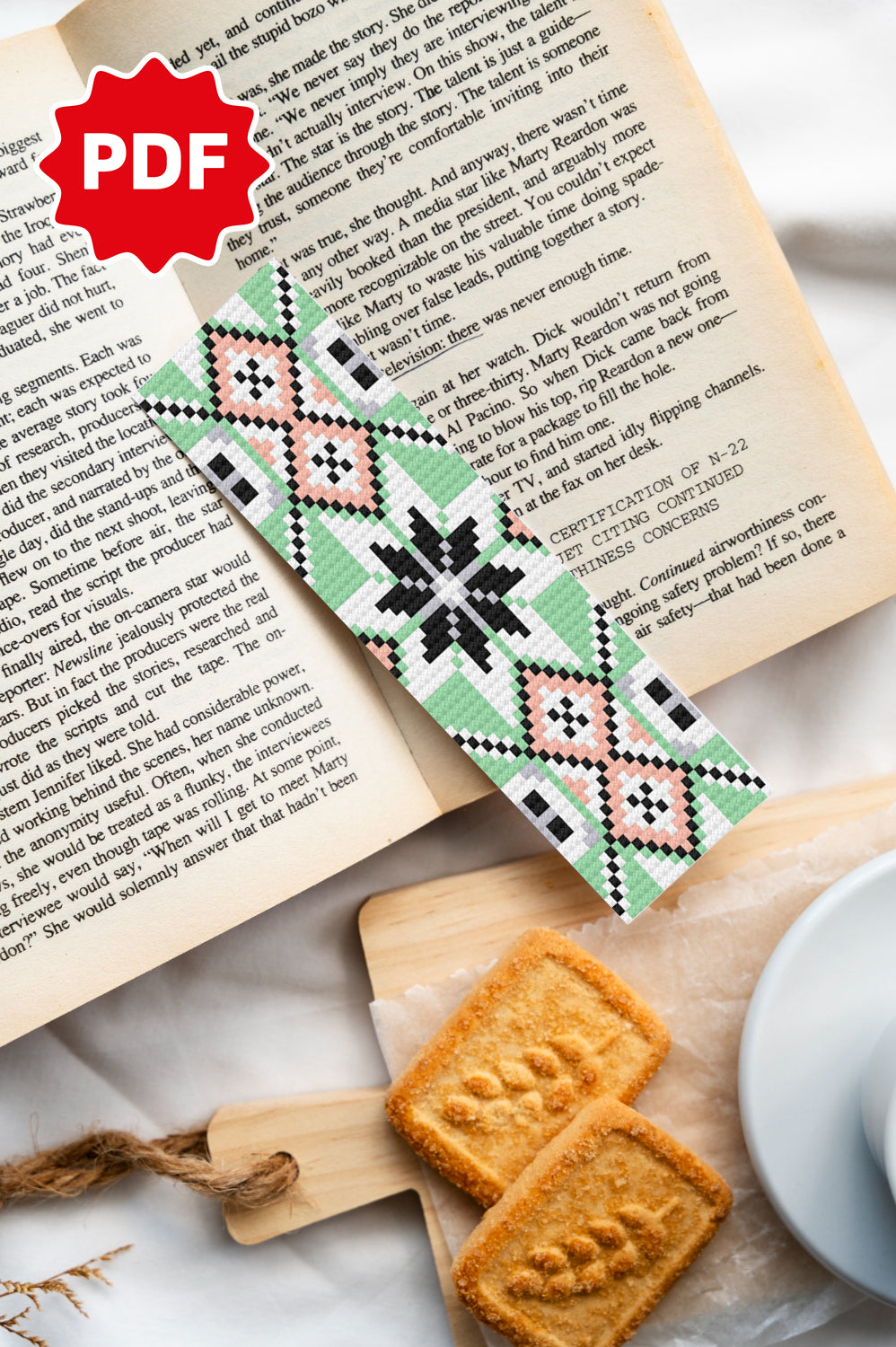 Geometric Bookmark Cross Stitch Pattern
