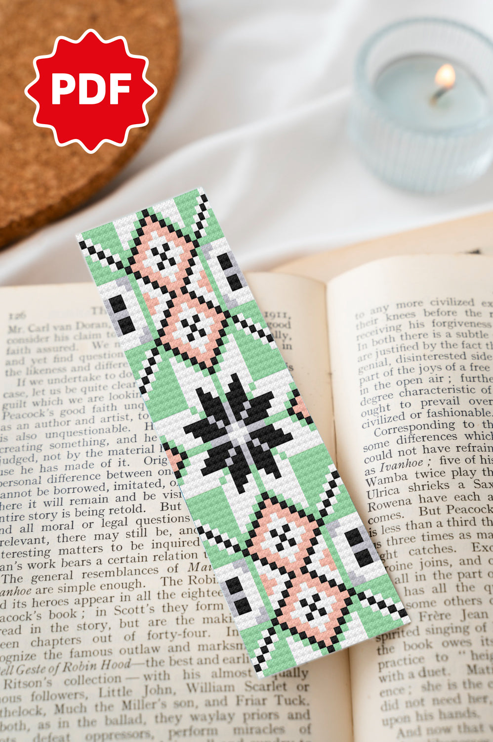 Geometric Bookmark Cross Stitch 