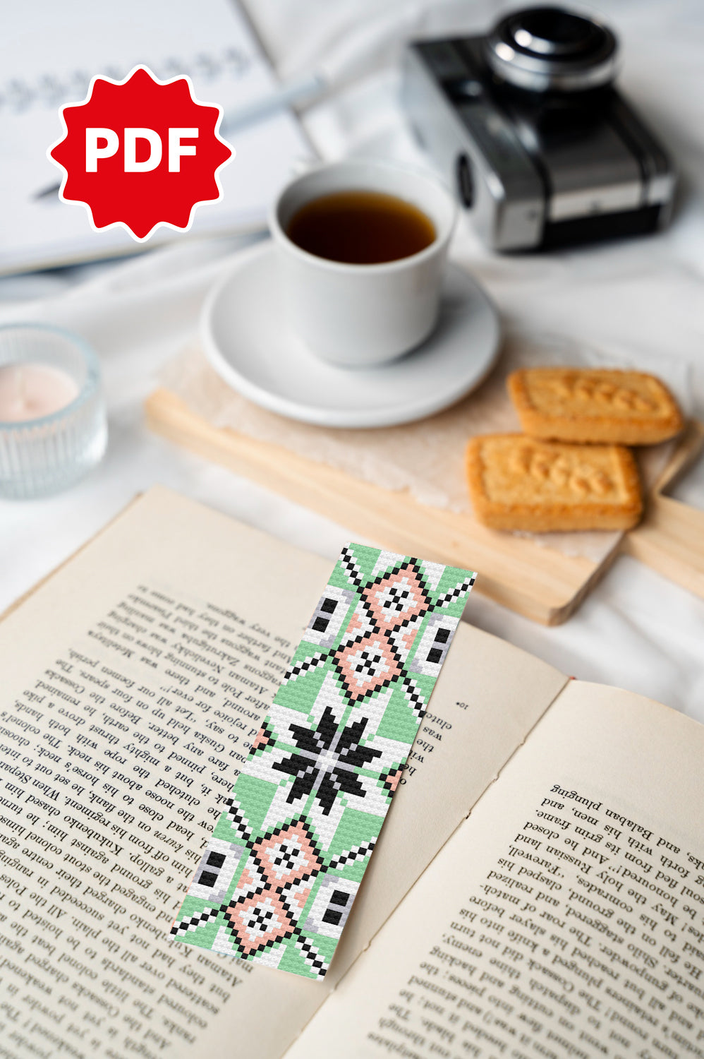 Geometric Cross Stitch Bookmark