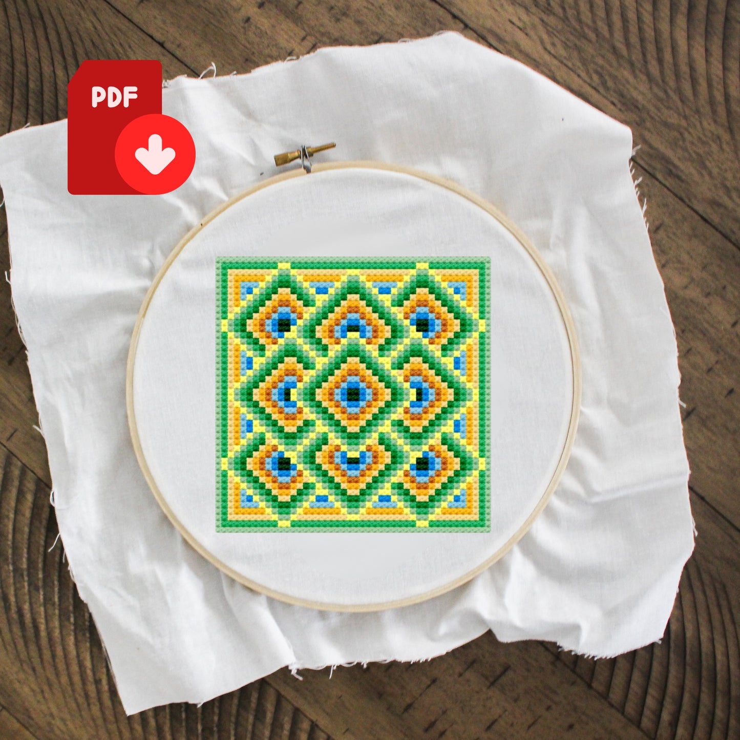 Mandala Geometric Cross Stitch Pattern 