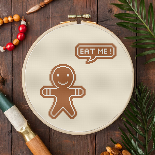 GingerBread Man Cross Stitch Pattern, Christmas Cross Stitch Pattern 