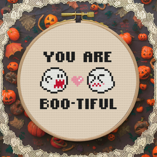 Boo Cross Stitch Pattern, Halloween Cross Stitch Pattern