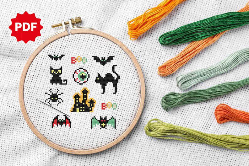 Spooky Halloween Cross Stitch Pattern 