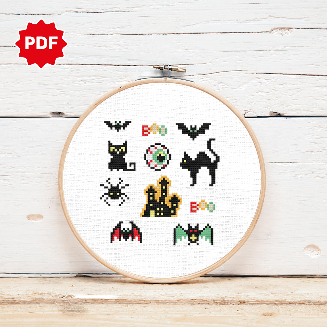 Halloween Set Cross Stitch Pattern