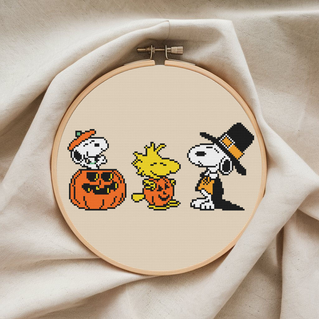 Halloween Snoopy Cross Stitch Pattern