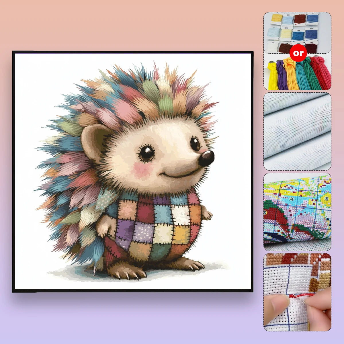 Hedgehog Cross Stitch Kit, Cross Stitch Kits For Beginner
