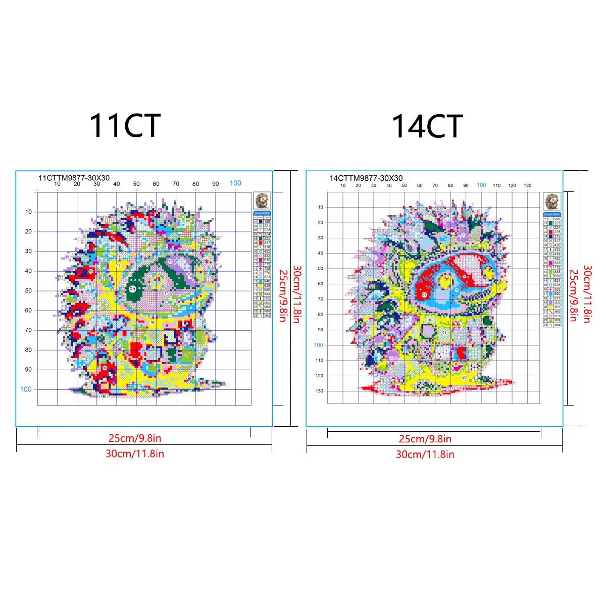 Hedgehog Printed Cross Stitch Kit