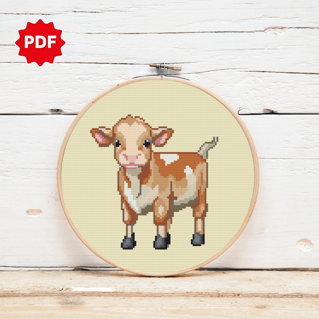 Highland Cow Cross Stitch Easy Pattern