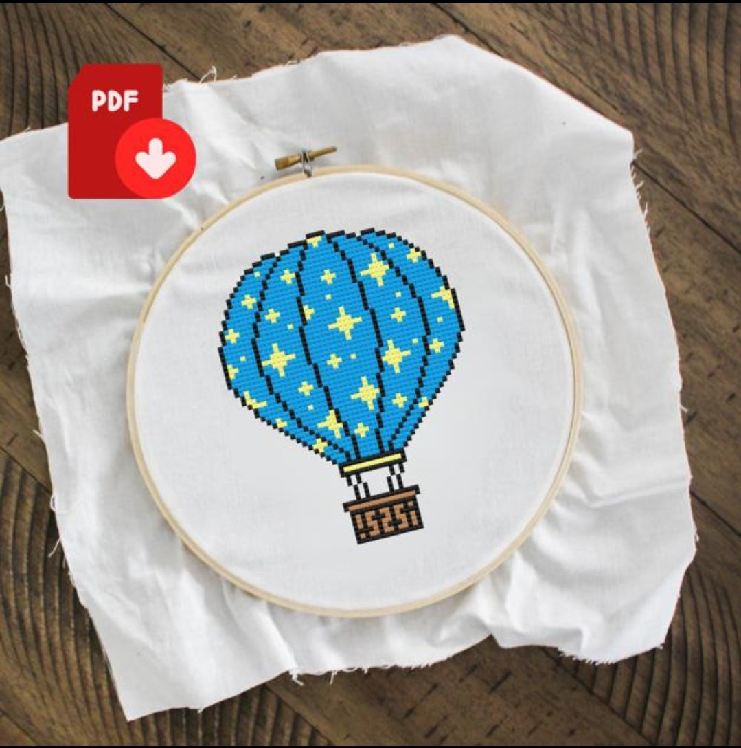 Hot Air Balloon Cross Stitch 