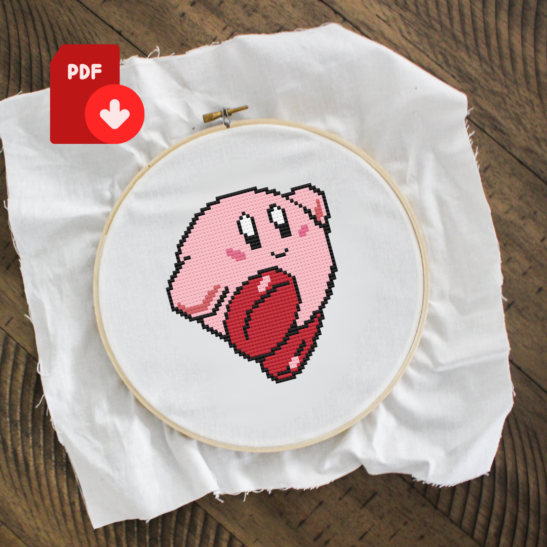 Cute Cross Stitch Pattern, Kirby Cross Stitch