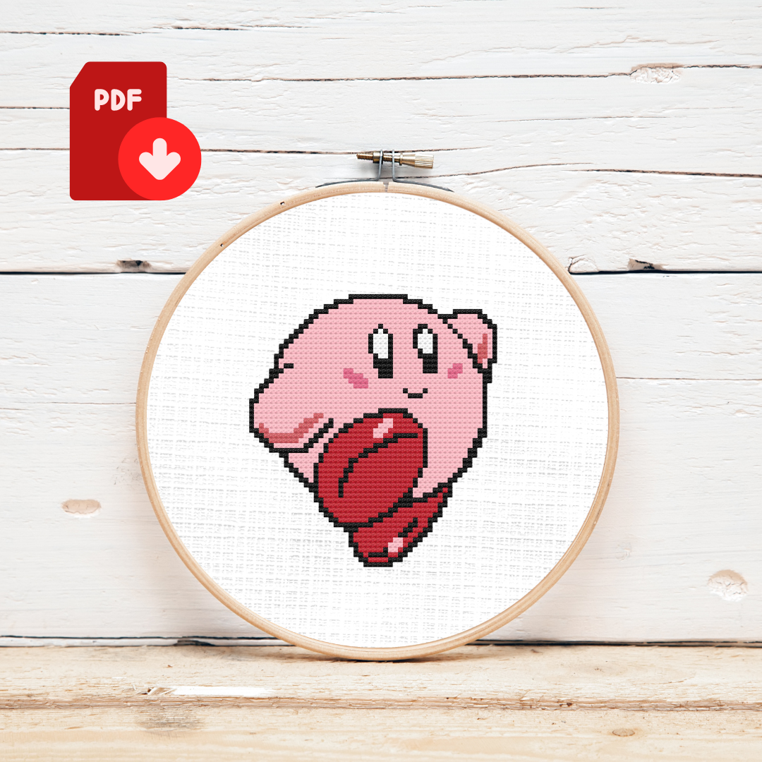 Cute Kirby Cross Stitch Pattern