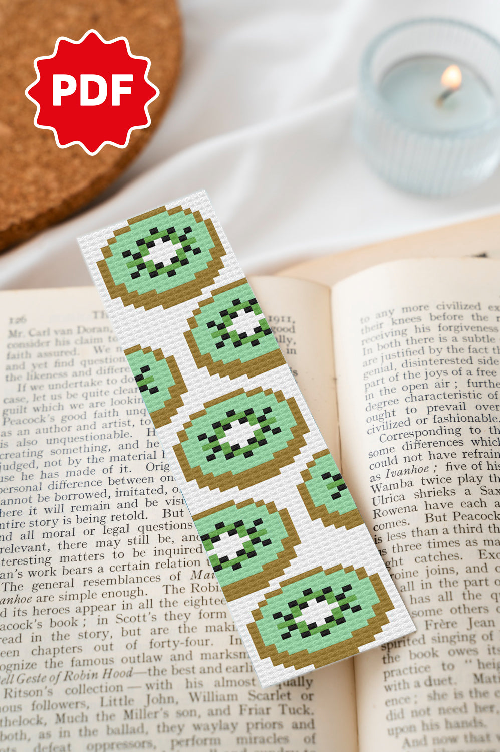 Kiwi BookMark Cross Stitch Pattern