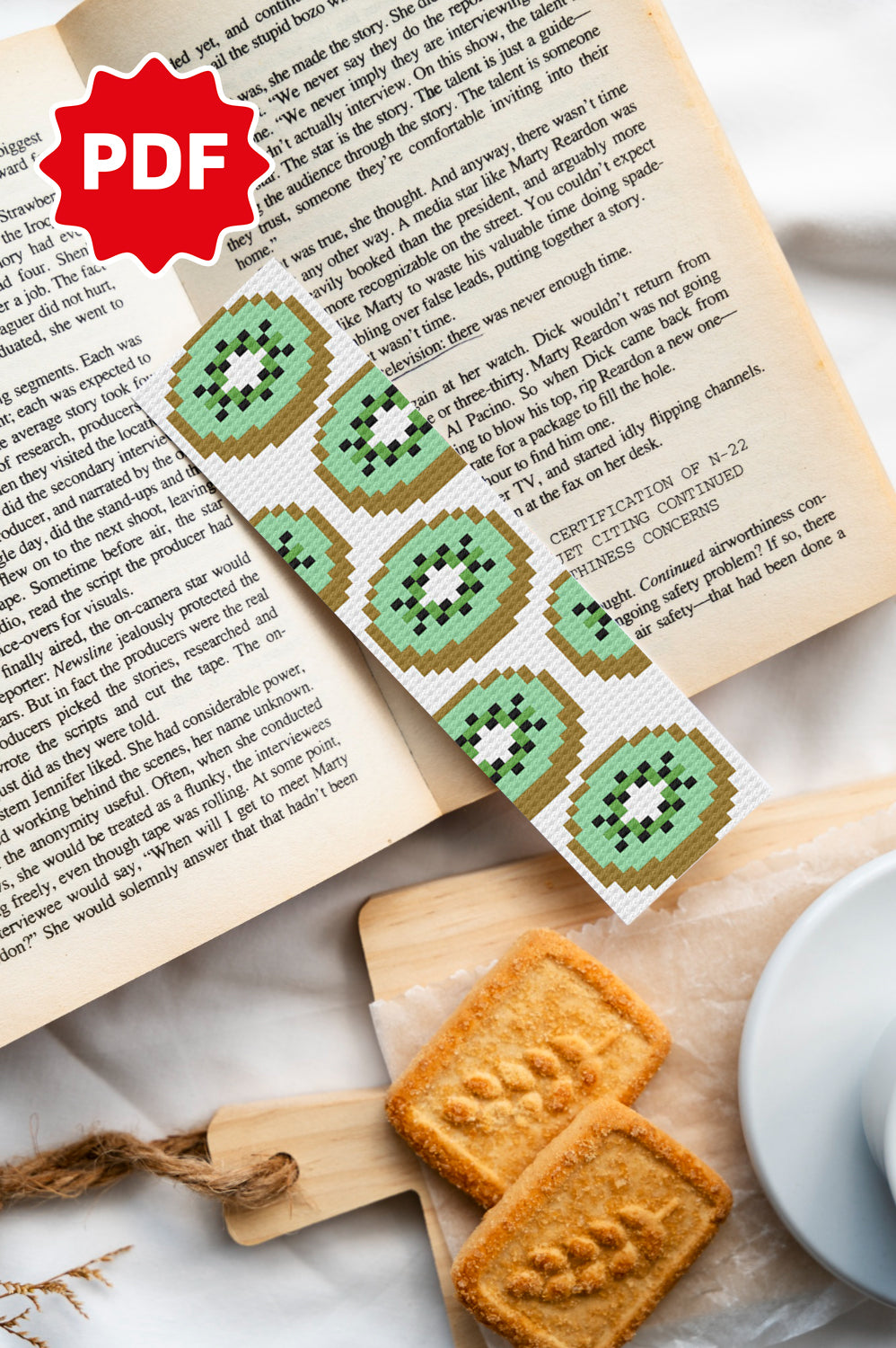 Kiwi Cross Stitch Pattern, BookMarks Cross Stitch Pattern