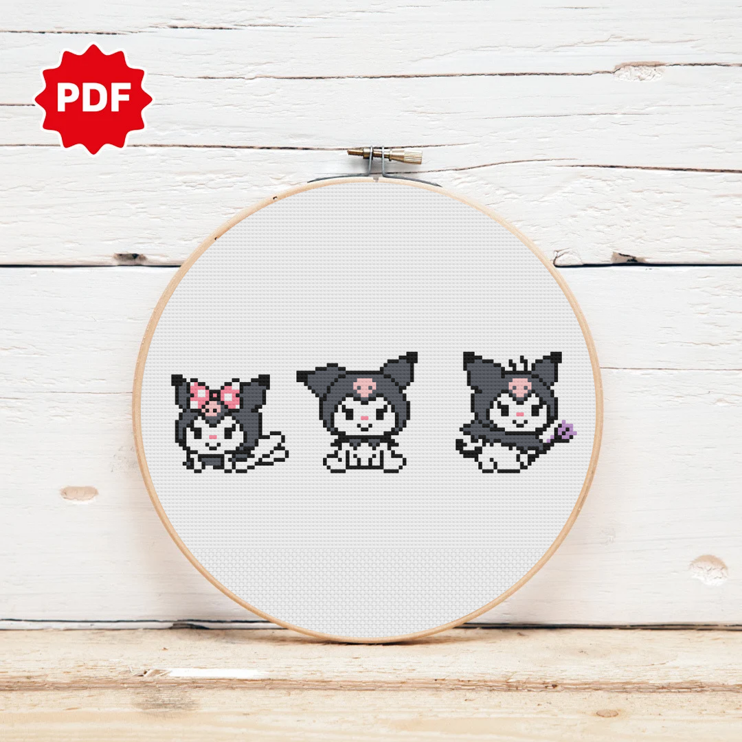 Kuromi Cross Stitch Pattern
