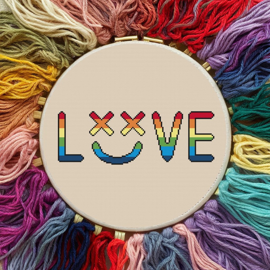 Love Cross Stitch Pattern, LGBT Cross Stitch Pattern