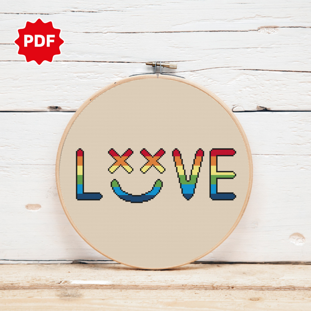 LGBT Cross Stitch Pattern, Love Cross Stitch Pattern