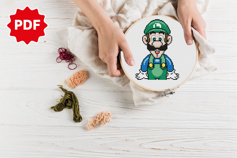 Luigi And Mario Cross Stitch Pattern