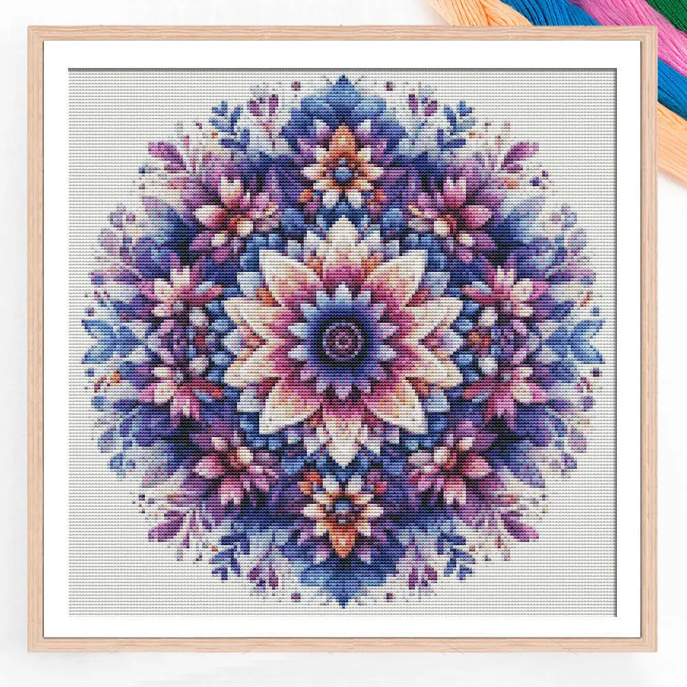 Mandala Printed Cross Stitch Kit
