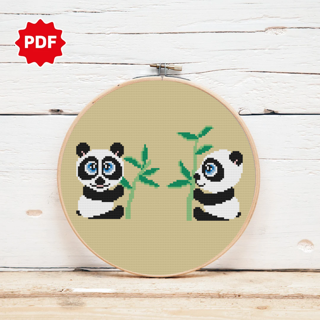 Cross Stitch For Beginner, Panda Cross Stitch Pattern 