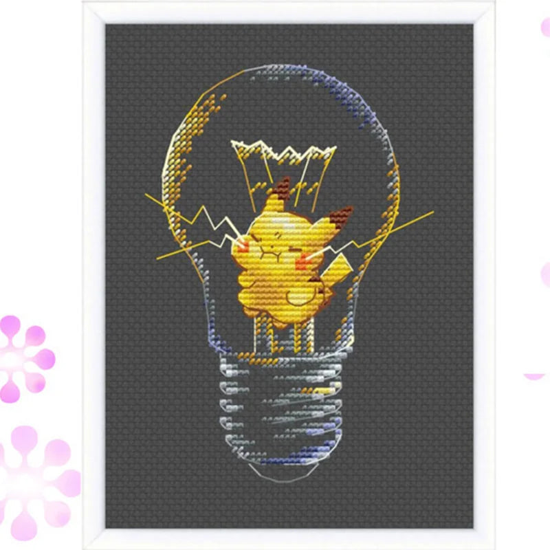 Pikachu Pokemon Printed Cross Stitch Kit