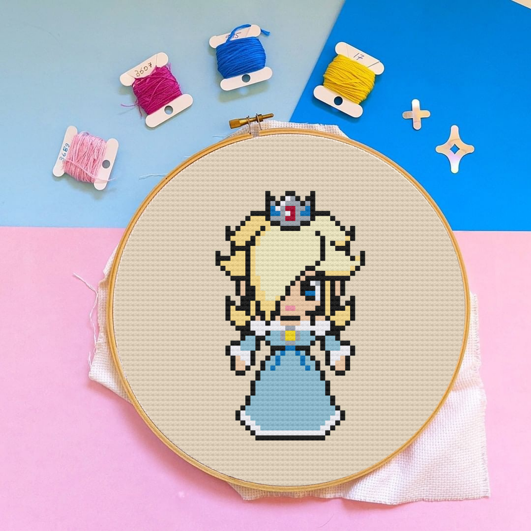Princess Rosalina Cross Stitch Pattern, SUper Mario Cross Stitch Pattern