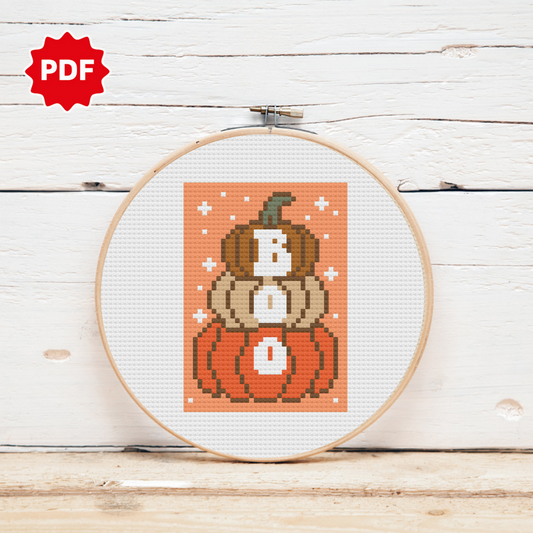 Halloween Pumpkin Cross Stitch Pattern