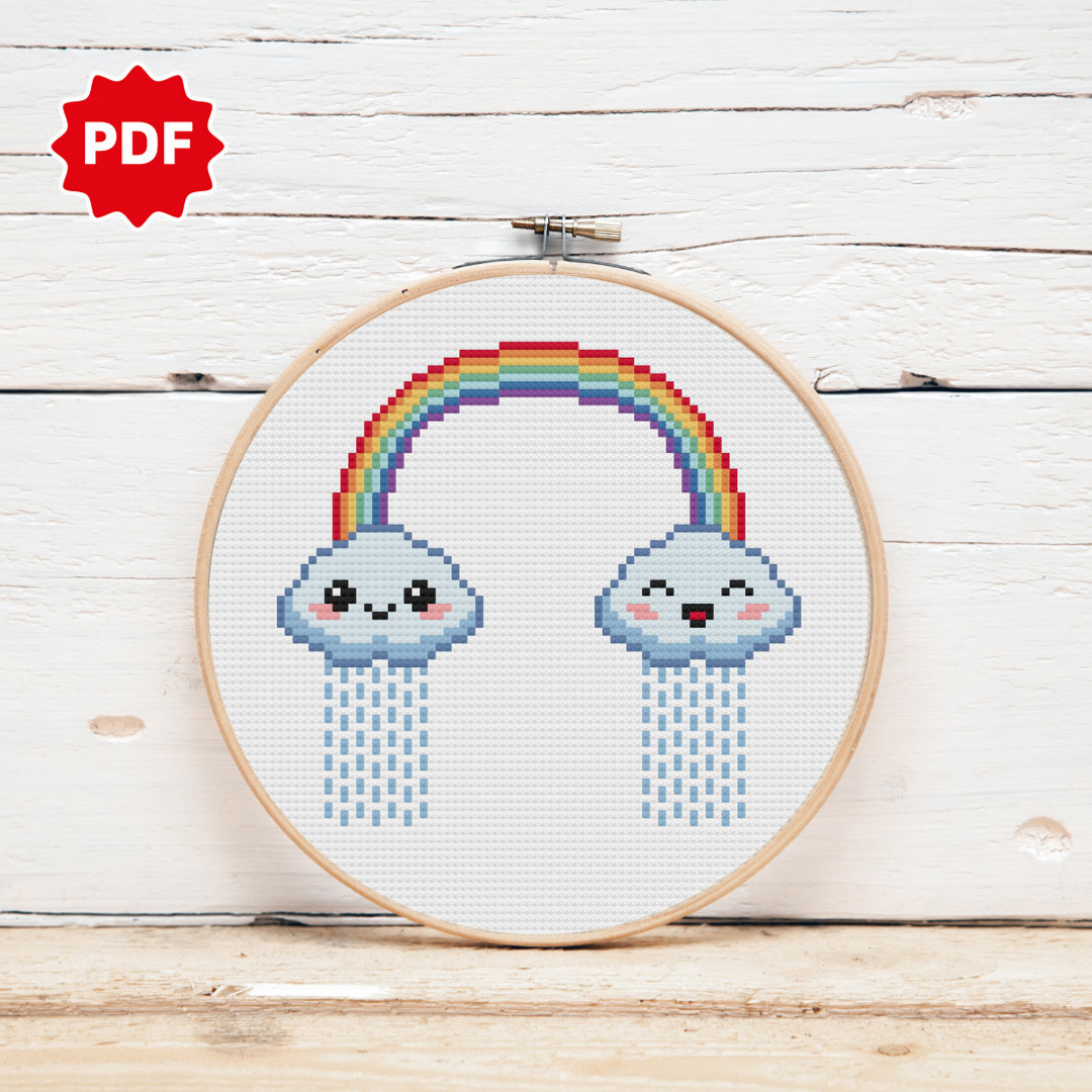 Rainbow Cross Stitch Pattern, Small Cross Stitch Pattern, Cross Stitch Pattern For Baby