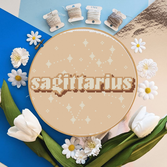 Sagittarius cross stitch pattern, zodiac sign cross stitch pattern