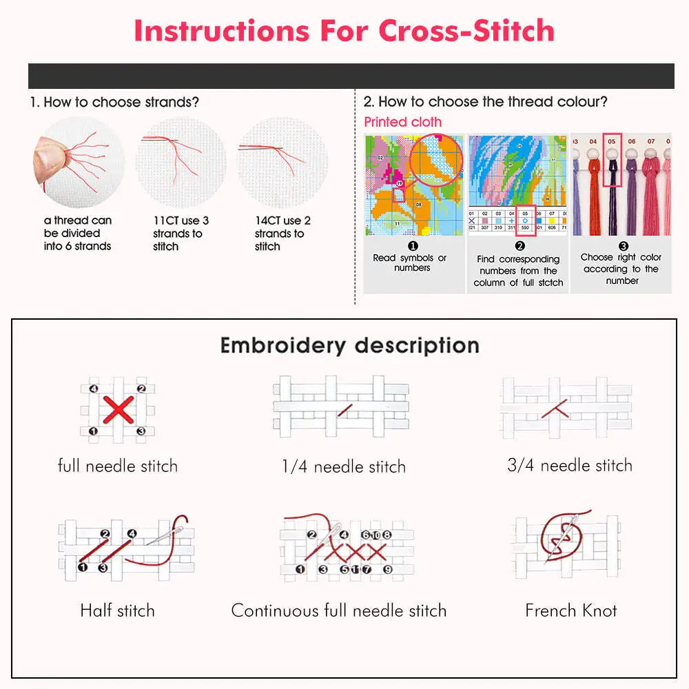 Mandala Printed Cross Stitch Kit