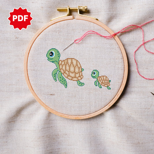 Sea Turtle Cross Stitch Pattern