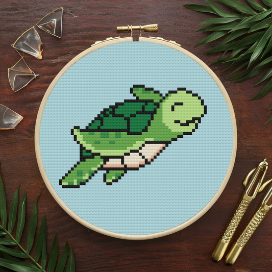 Sea Turtle Cross Stitch Pattern, Ocean Cross Stitch Pattern