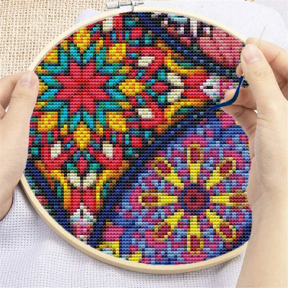 Simple Flower Mandala Cross Stitch Kit