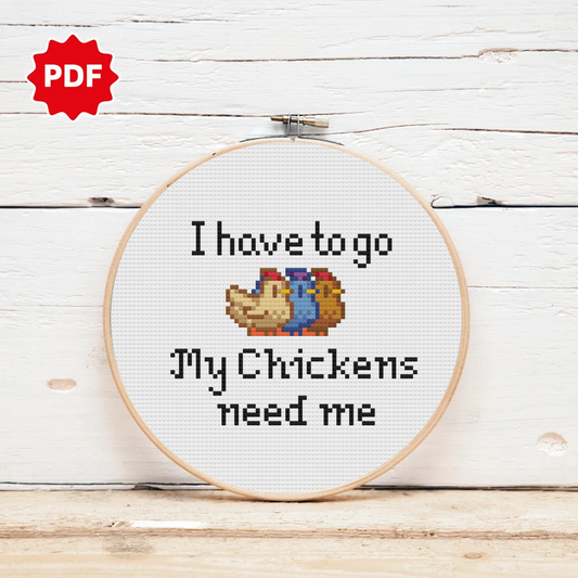 Stardew Valley Cross Stitch Pattern, Chicken Cross Stitch