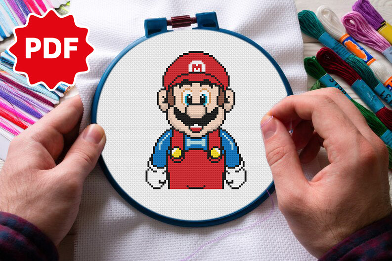 Mario Plumber Cross Stitch Pattern 