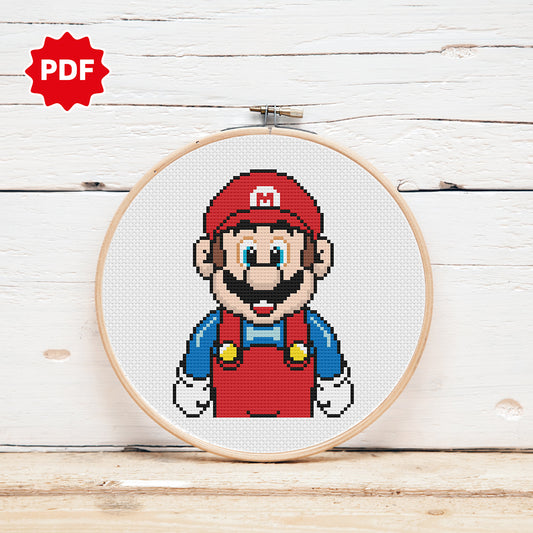 Super Mario Cross Stitch Pattern, Nintendo Cross Stitch Pattern