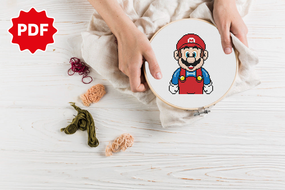 Mario Bros Cross Stitch Pattern 