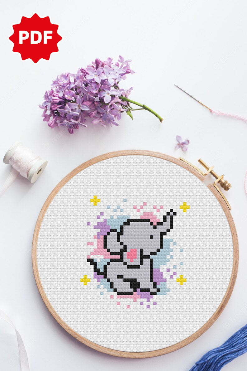Tiny Elephant Cross Stitch 