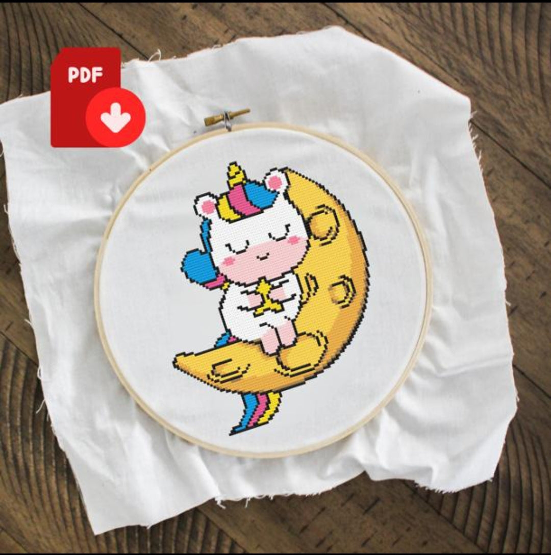 Unicorn Cross Stitch PDF Pattern 