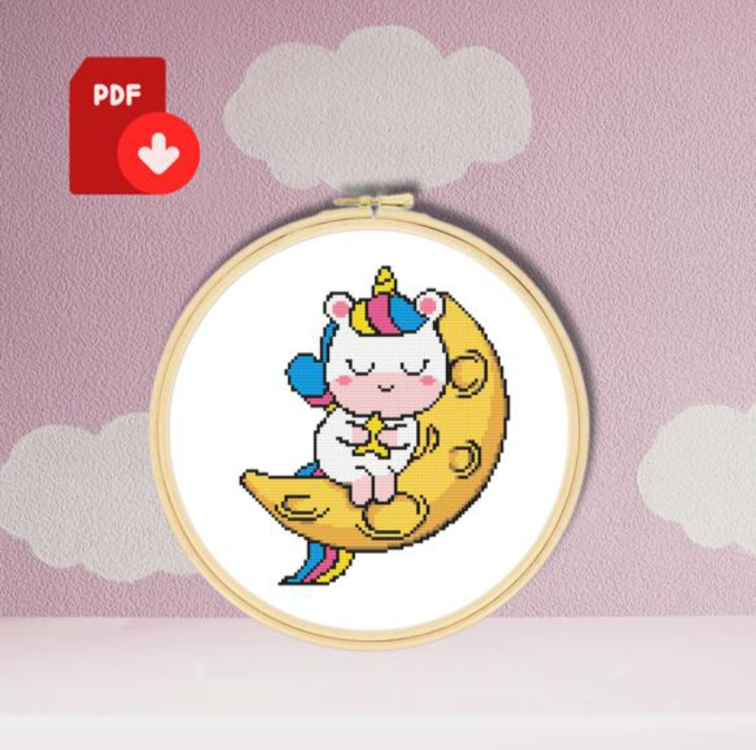 Cute Unicorn Cross Stitch Pattern 