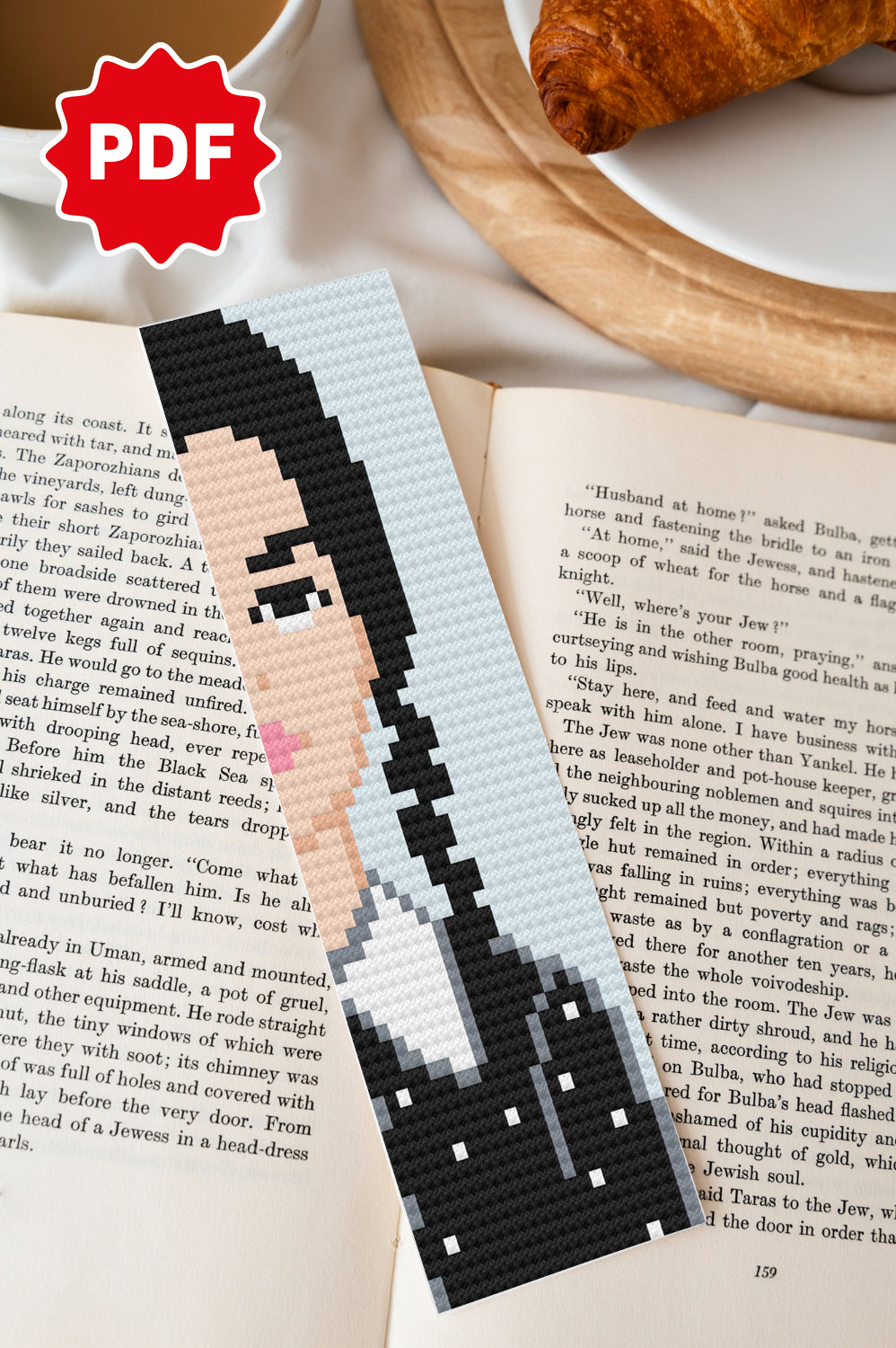 Wednesday Cross Stitch Pattern, Wednesday BookMark Cross Stitch Pattern 