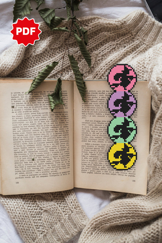 Witch Bookmark Cross Stitch Pattern