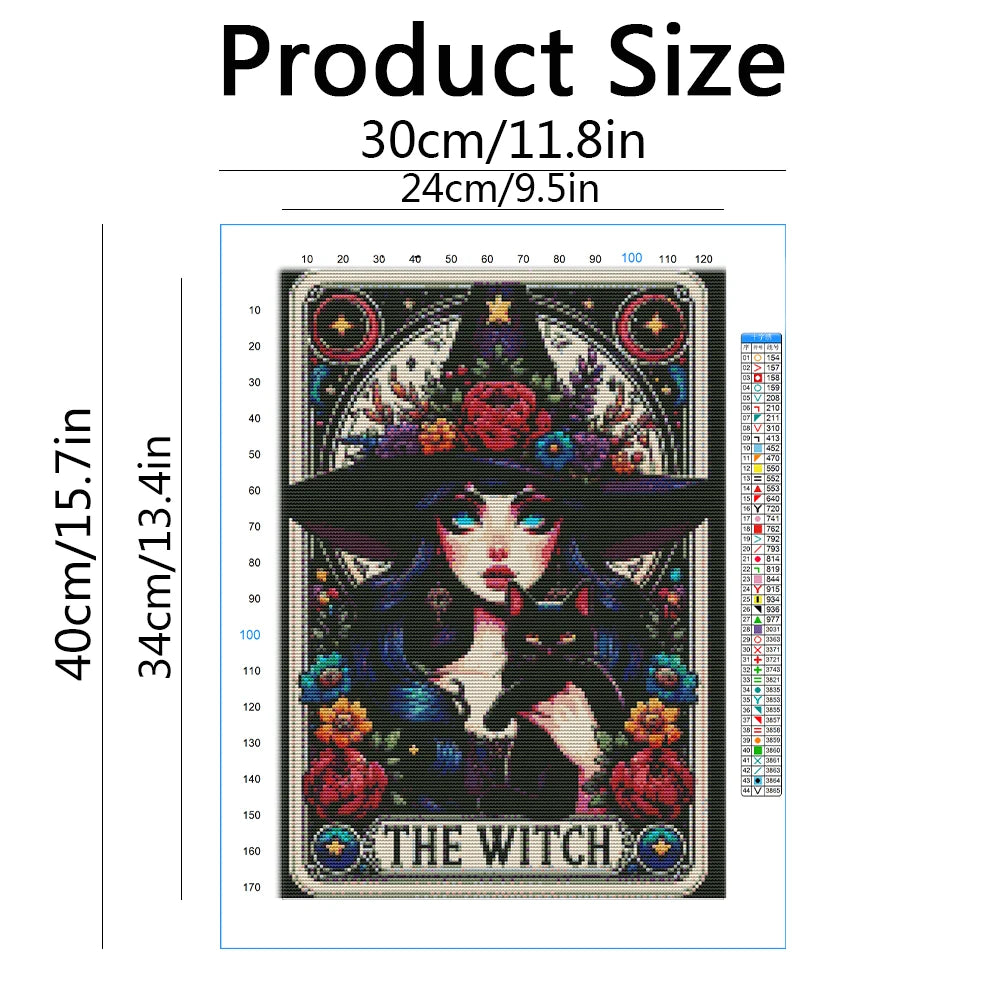 Witch Portrait Tarot Cross Stitch Kit