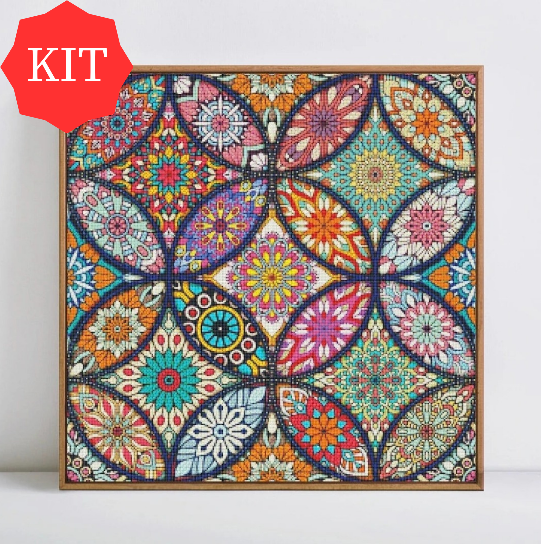 Geometric Floral Mandala Cross Stitch Kit