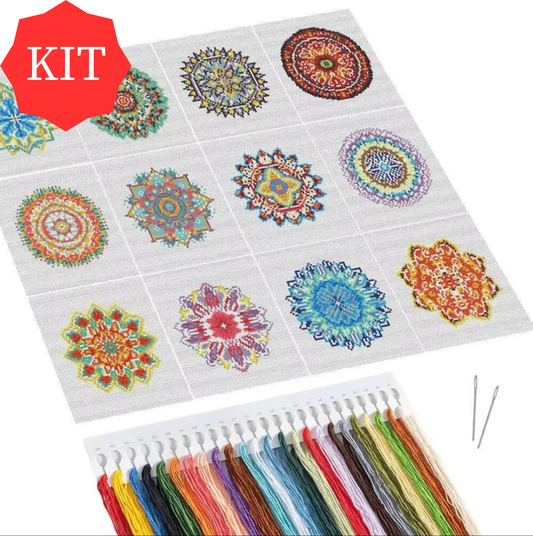 12 Mini Mandalas Cross Stitch Kit