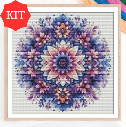 Mandala Printed Cross Stitch Kit
