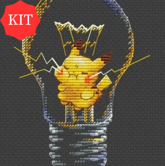 Pikachu Cross Stitch Kit | Pokemon Printed Cross Stitch Kit
