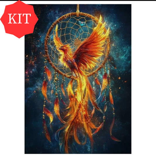 Fire Phoenix Stamped Cross Stitch Kit
